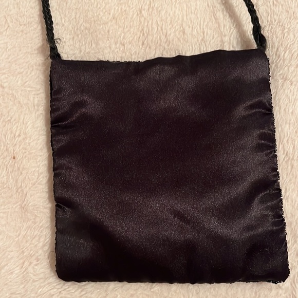 𝅺VINTAGE Black Beaded Crossbody Bag/Purse - Picture 6 of 7